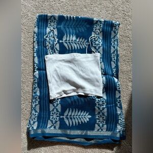 Brand new Nalli silk cotton saree with zara crop top you cannot miss